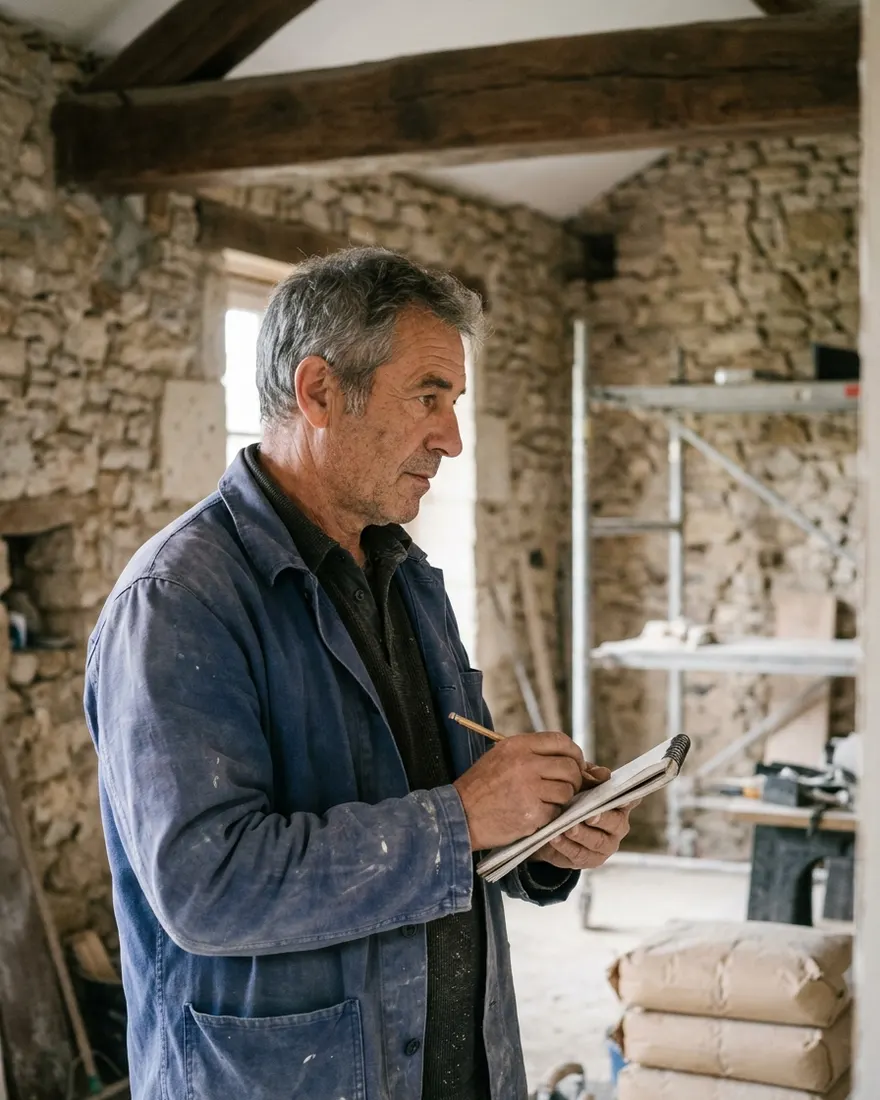 Artisan sur chantier