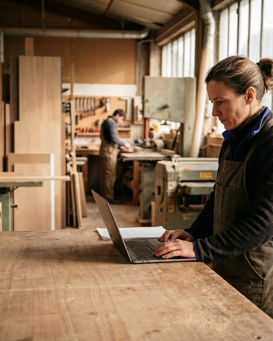 Artisan dans son atelier